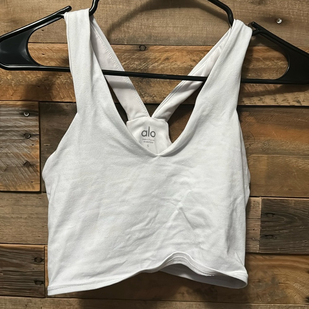 White Alo v-neck sports bra size S